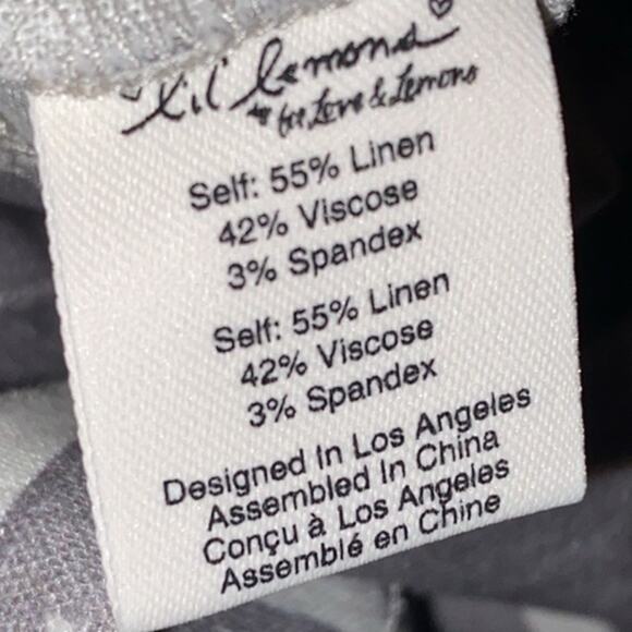 L’il Lemons (For Love & Lemons) $85 Kids Gray Stripe Linen Jumpsuit 6T NWOT - Picture 12 of 14